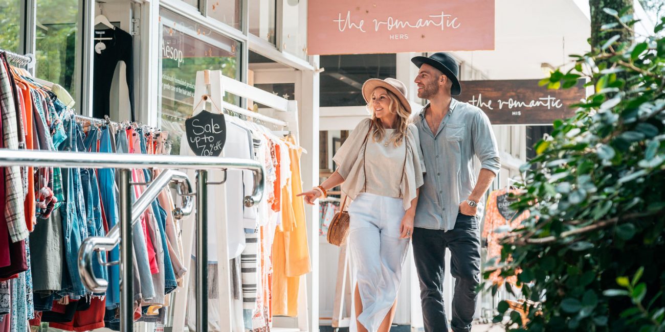 Boutique shopping at Peregian Beach Noosa